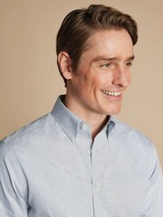 Charles Tyrwhitt Black Slim Fit Non Iron Button Down 100% Cotton Check Shirt - Image 3 of 6