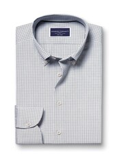 Charles Tyrwhitt Black Slim Fit Non Iron Button Down 100% Cotton Check Shirt - Image 4 of 6
