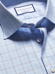 Charles Tyrwhitt Blue Slim Fit Egyptian Cotton Pow Check Shirt - Image 5 of 6