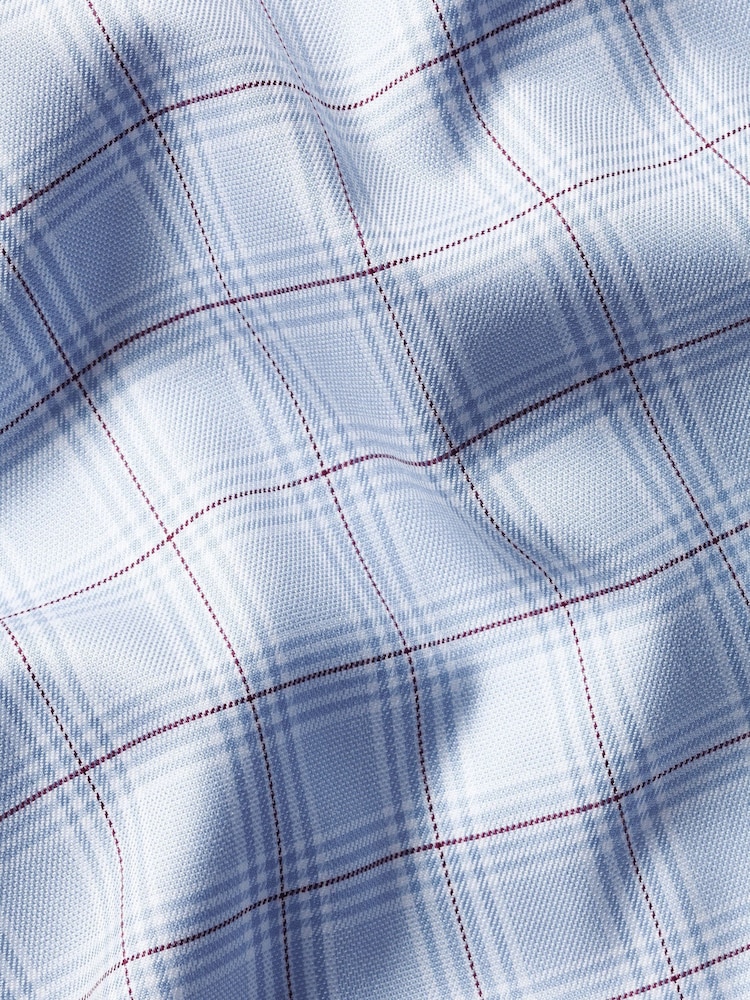 Charles Tyrwhitt Blue Slim Fit Egyptian Cotton Pow Check Shirt - Image 6 of 6