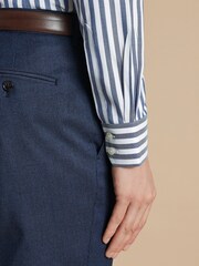 Charles Tyrwhitt Slim Fit Cutaway Collar Non-Iron Wide Stripe 100% Cotton Shirt - Изображение 2 из 6