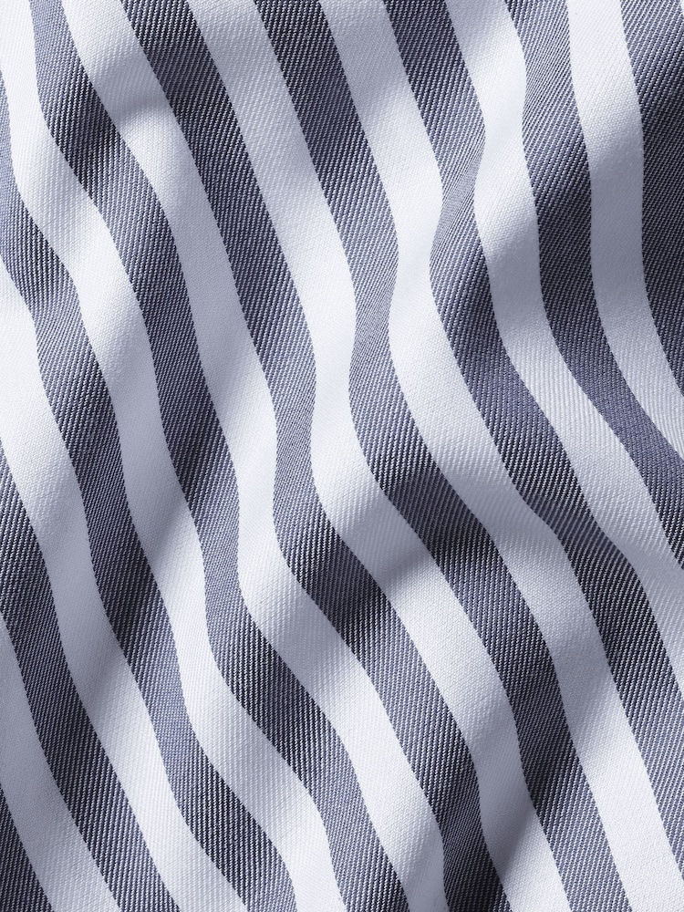 Charles Tyrwhitt Slim Fit Cutaway Collar Non-Iron Wide Stripe 100% Cotton Shirt - Изображение 6 из 6