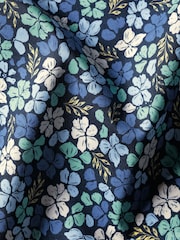 Charles Tyrwhitt Blue Slim Fit Non Iron Short Sleeve Floral Print 100% Cotton Shirt - Image 5 of 5