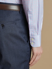 Charles Tyrwhitt Pink Slim Fit Egyptian Cotton Two Colour Check Shirt - Image 2 of 5