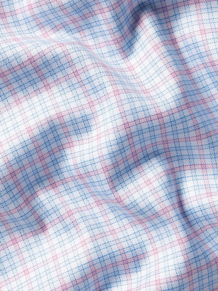 Charles Tyrwhitt Pink Slim Fit Egyptian Cotton Two Colour Check Shirt - Image 5 of 5