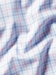 Charles Tyrwhitt Pink Slim Fit Non Iron Cutaway Collar Grid 100% Cotton Check Shirt - Image 5 of 5