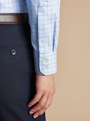 Charles Tyrwhitt Blue Slim Fit Egyptian Cotton Two Colour Check Shirt - Image 2 of 6
