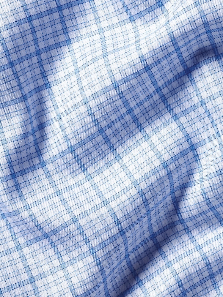 Charles Tyrwhitt Blue Slim Fit Egyptian Cotton Two Colour Check Shirt - Image 6 of 6