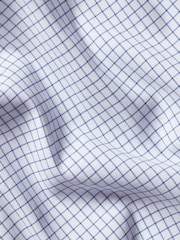 Charles Tyrwhitt Blue Slim Fit Non Iron Stretch Twill Fine Check Shirt - Image 6 of 6