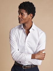 Charles Tyrwhitt White Slim Fit Non Iron Petal Print 100% Cotton Shirt - Image 2 of 7