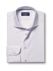 Charles Tyrwhitt White Slim Fit Non Iron Petal Print 100% Cotton Shirt - Image 5 of 7