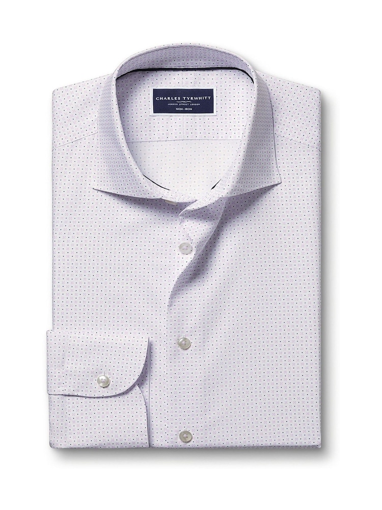 Charles Tyrwhitt слім фіт Non Iron Petal принт 100% бавовняні сорочки - Image 5 of 7