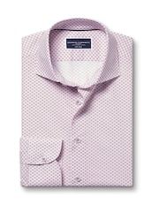 Charles Tyrwhitt Red Slim Fit Non-iron Medallion Print 100% Cotton Shirt - Image 4 of 6