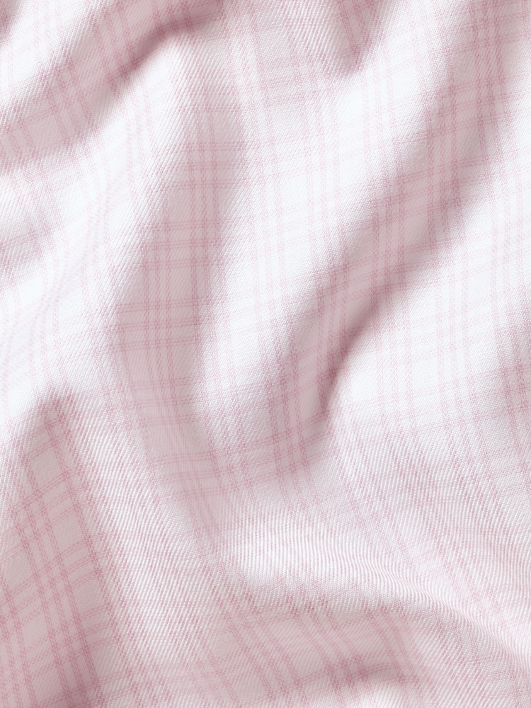 Charles Tyrwhitt Pink Slim Fit Non-iron Triple 100% Cotton Check Shirt - Image 6 of 6