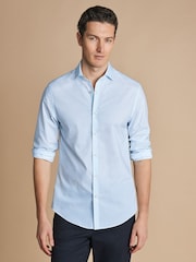 Charles Tyrwhitt Blue Slim Fit Non Iron Diamond Print 100% Cotton Shirt - Image 2 of 7