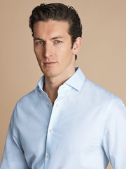 Charles Tyrwhitt Blue Slim Fit Non Iron Diamond Print 100% Cotton Shirt - Image 3 of 7