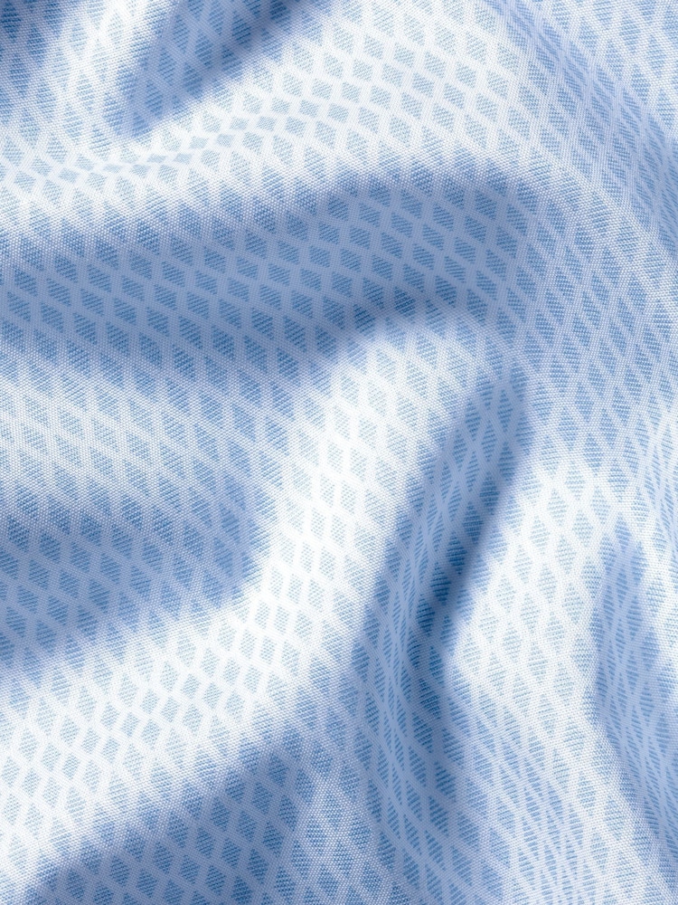 Charles Tyrwhitt Blue Slim Fit Non Iron Diamond Print 100% Cotton Shirt - Image 7 of 7