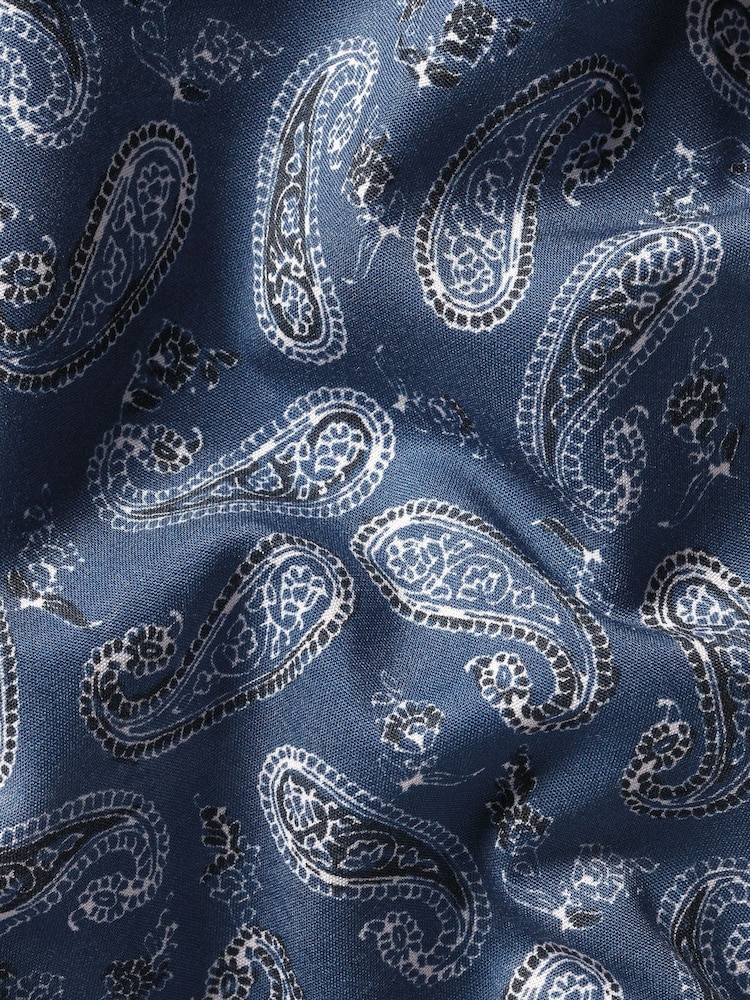 Charles Tyrwhitt Blue Slim Fit Non Iron Paisley Print 100% Cotton Shirt - Image 5 of 5 Charles Tyrwhitt Blue Slim Fit Non Iron Paisley Print 100% Cotton Shirt - Image 5 of 5