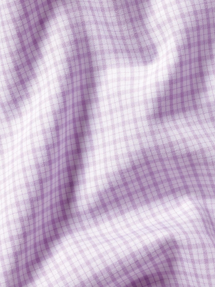 Charles Tyrwhitt Purple Slim Fit Non Iron Poplin Grid 100% Cotton Check Shirt - Image 5 of 5 Charles Tyrwhitt Purple Slim Fit Non Iron Poplin Grid 100% Cotton Check Shirt - Image 5 of 5