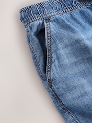 Mid Blue Denim Denim Linen Cargo Trousers - Image 3 of 4