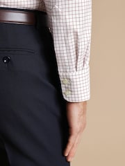 Charles Tyrwhitt Red Slim Fit Egyptian Cotton Windowpane Check Shirt - Image 2 of 6