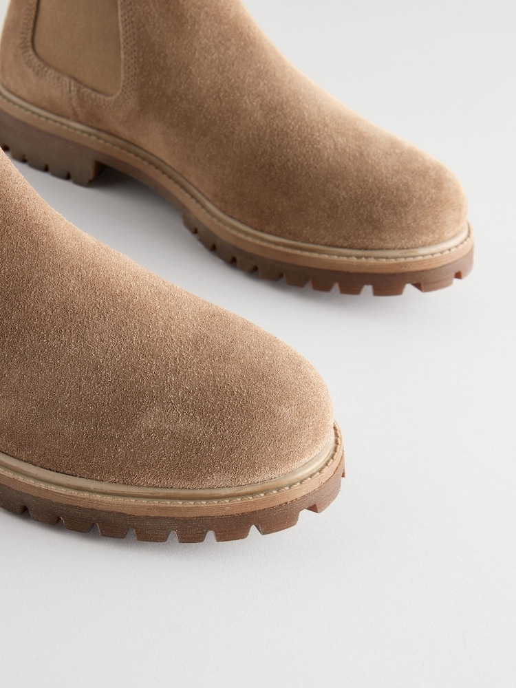 Stone Suede Cleated Chelsea Boots - Image 5 of 6