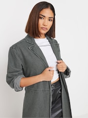 Серый - PixieGirl Petite Denim Trench Coat - Image 4 of 5