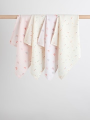 Bright Rainbow Baby Muslins Cloths 4 Pack - Image 1 of 5