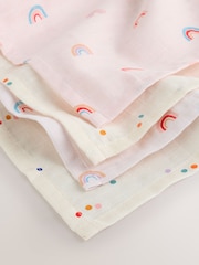 Bright Rainbow Baby Muslins Cloths 4 Pack - Image 3 of 5