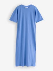 Blue Short Sleeves 100% Cotton T-Shirt Dress - Image 1 of 3