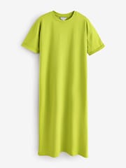 Lime Green Short Sleeves 100% Cotton T-Shirt Dress - Image 1 of 3