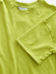 Lime Green Short Sleeves 100% Cotton T-Shirt Dress - Image 2 of 3