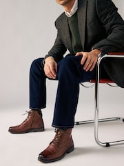 Tan Brown Toecap Leather Boots - Image 2 of 6