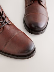 Tan Brown Toecap Leather Boots - Image 6 of 6