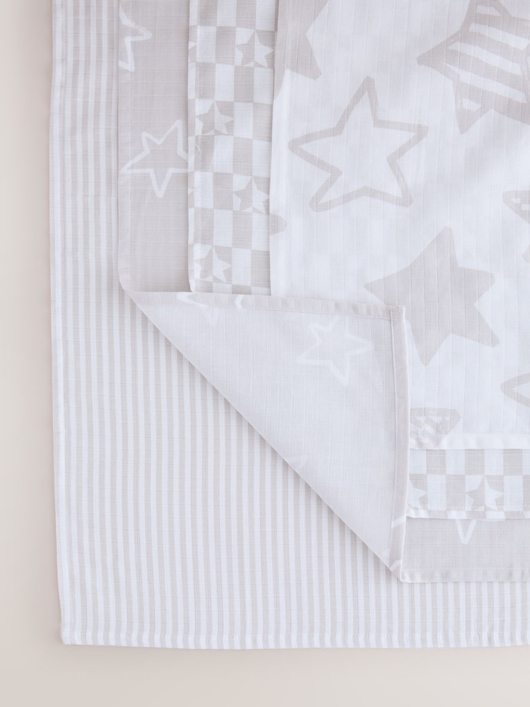 Grey Star Baby Muslins 100% Cotton Cloths 4 Pack - Image 11 of 11