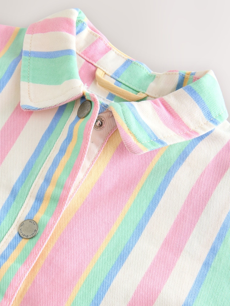 Rainbow 100% Cotton Printed Shacket and Shorts Set (3mths-7yrs) - Image 10 of 11