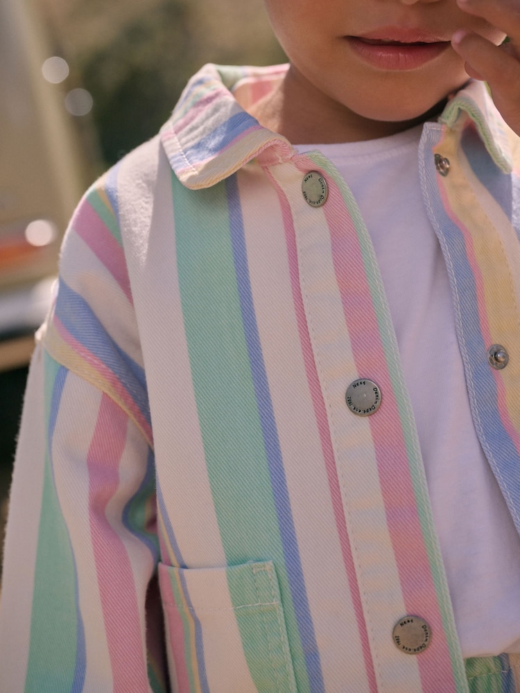 Rainbow 100% Cotton Printed Shacket and Shorts Set (3mths-7yrs) - Image 6 of 11
