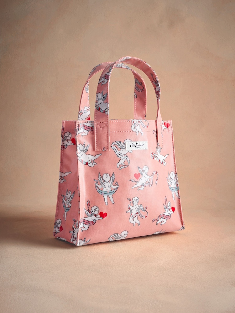 Cath Kidston Red/Pink Cupids Small Coated Book Bag - Image 1 of 3 Cath Kidston Red/Pink Cupids Small Coated Book Bag - Image 1 of 3