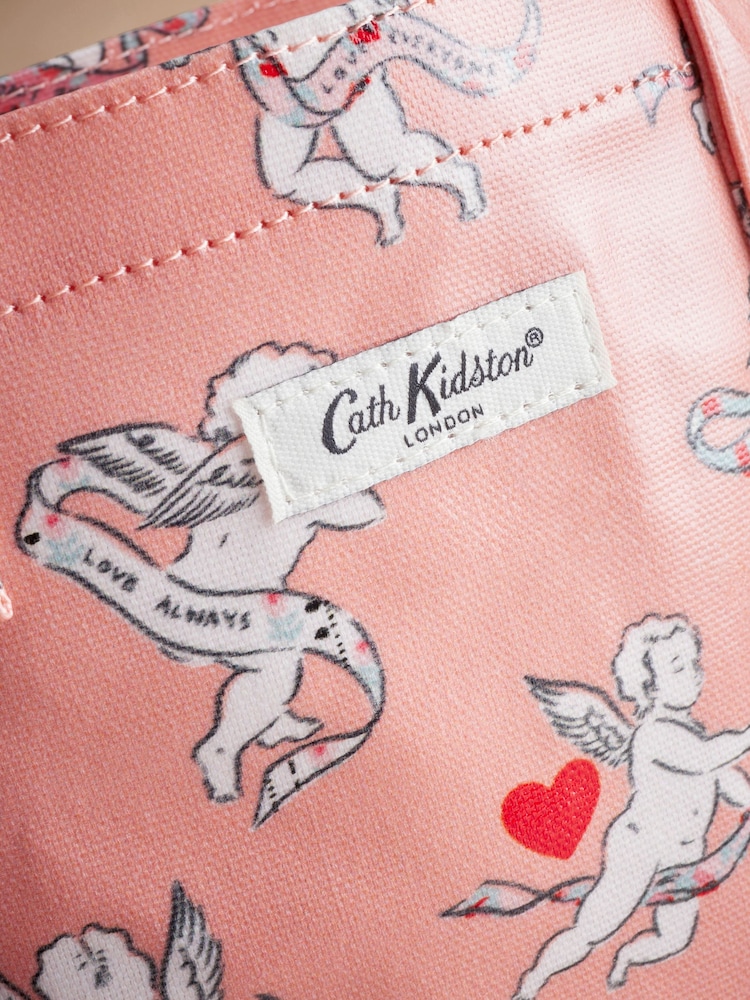Cath Kidston Red/Pink Cupids Small Coated Book Bag - Image 2 of 3 Cath Kidston Red/Pink Cupids Small Coated Book Bag - Image 2 of 3
