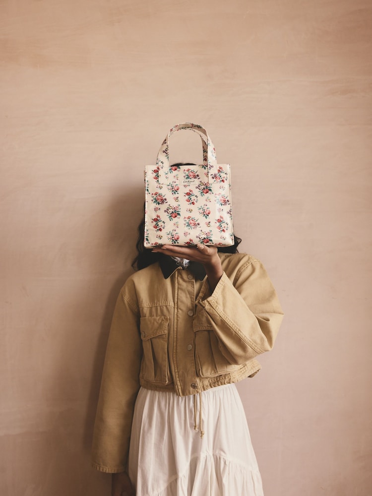 Cath Kidston Ecru Icon Bunches Small Book Bag - Image 1 of 7