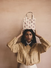 Cath Kidston Ecru Icon Bunches Small Book Bag - Image 4 of 7