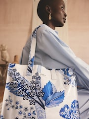 Cath Kidston Blue/White Daydream Floral Large Book Bag - Image 4 of 8