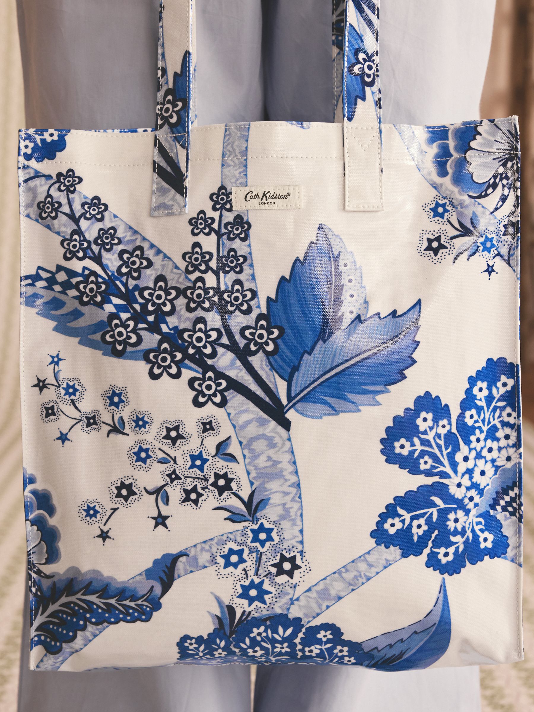 Buy Cath Kidston Blue/White Daydream Floral Large Coated Book Bag