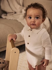 White 100% Cotton Baby Shirt Bodysuit - Image 2 of 2