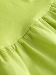 Lime Green Sleeveless Twofer 100% Cotton Dress - Image 3 of 3
