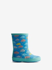 Hunter Kids Blue First Rain Cloud Print Wellies - Image 1 of 4