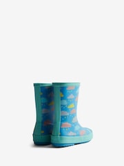 Hunter Kids Blue First Rain Cloud Print Wellies - Image 3 of 4