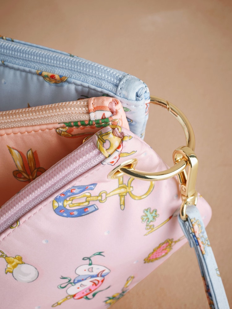 Cath Kidston Pink/Blue Charmed Layered Pouch Bag - Image 2 of 5