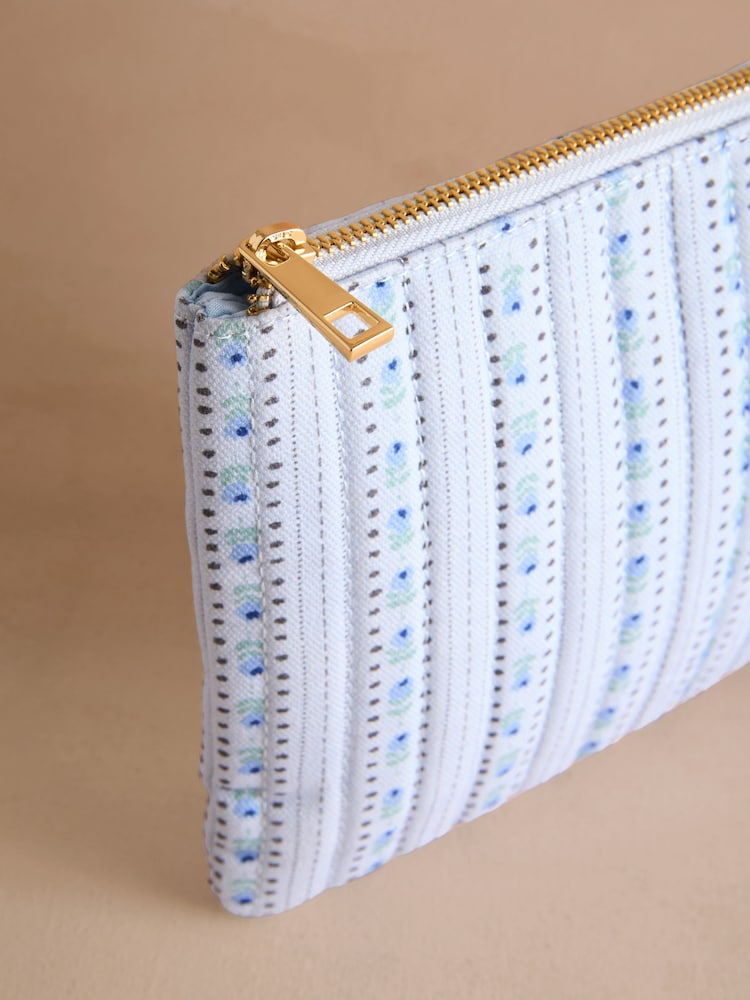 Cath Kidston Blue Rose Stripe Quilted Pouch - Image 2 of 3