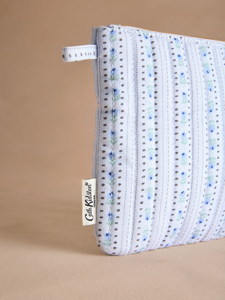 Cath Kidston Blue Rose Stripe Quilted Pouch - Image 3 of 3